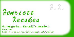 henriett kecskes business card